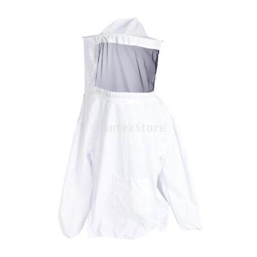 Beekeeper Beekeeping Jacket Veil Hat Suit Protective Dress White 1