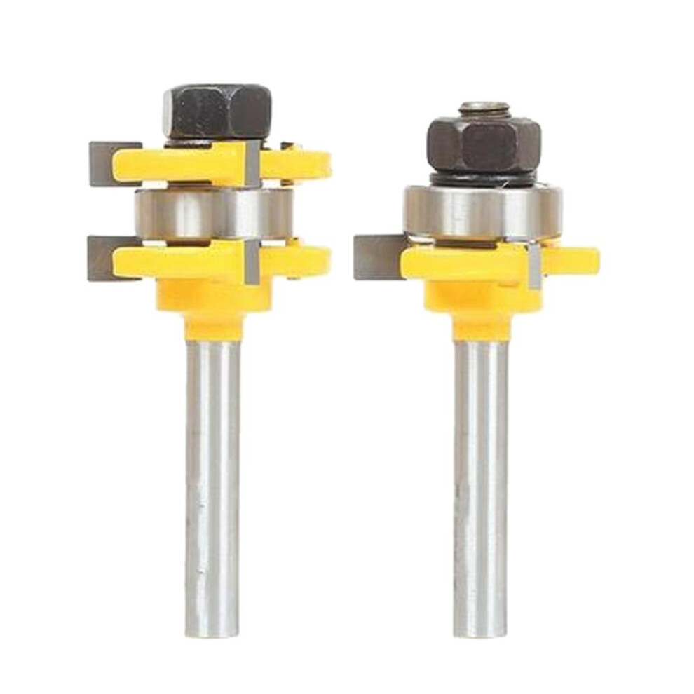 2 Pcs 8Mm Shank Tongue And Groove Router Bits Set Woodworking Milling 6901423145917