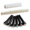 Ebony Bridge Pins+ Bone Slotted Saddle Nut Set for Acoustic Guitar Par 3