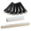 Ebony Bridge Pins+ Bone Slotted Saddle Nut Set for Acoustic Guitar Par 2