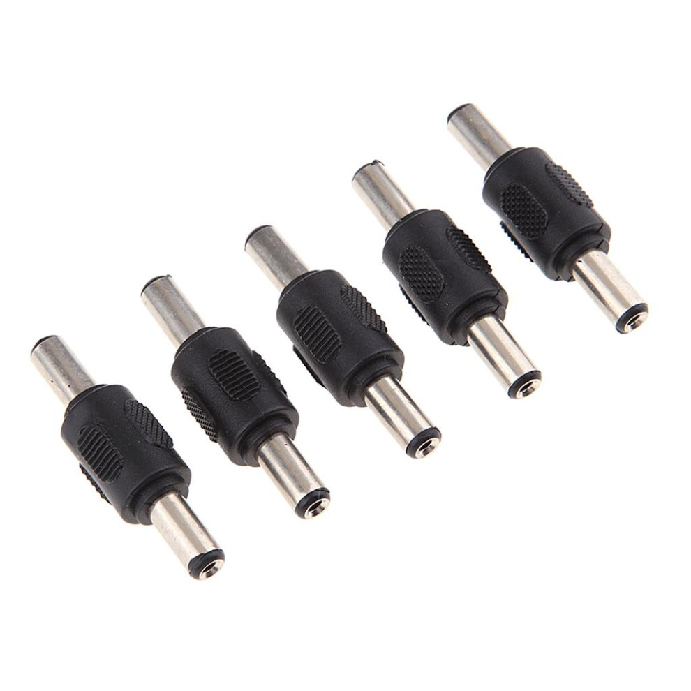 5Pcs Dc Power Adapter 5.5X2.1mm Male To Male Plug Connector Converter 6901423136243