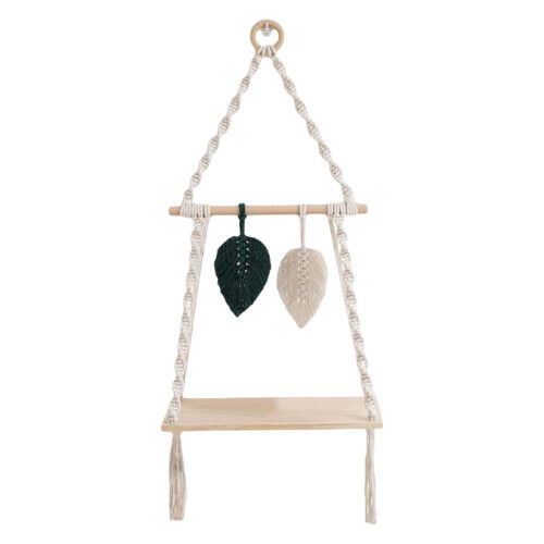 Macrame Hanging Shelf Photos Display Shelving Wood Floating Storage Ra