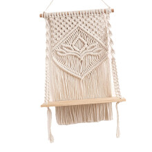 Macrame Wall Hanging Shelf Floating Shelf Boho for Bedroom Living Room