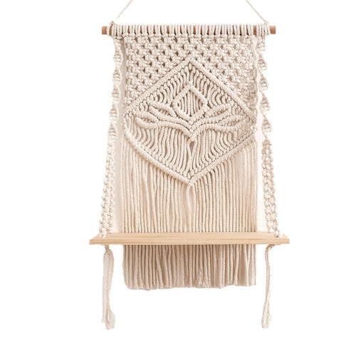 Macrame Wall Hanging Shelf Floating Shelf Boho for Bedroom Living Room 2