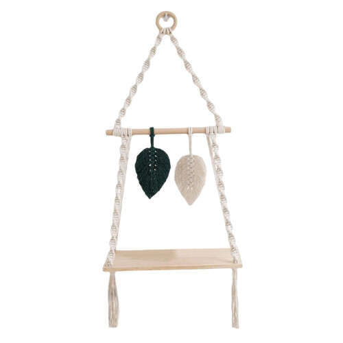 Macrame Hanging Shelf Photos Display Shelving Wood Floating Storage Ra 1
