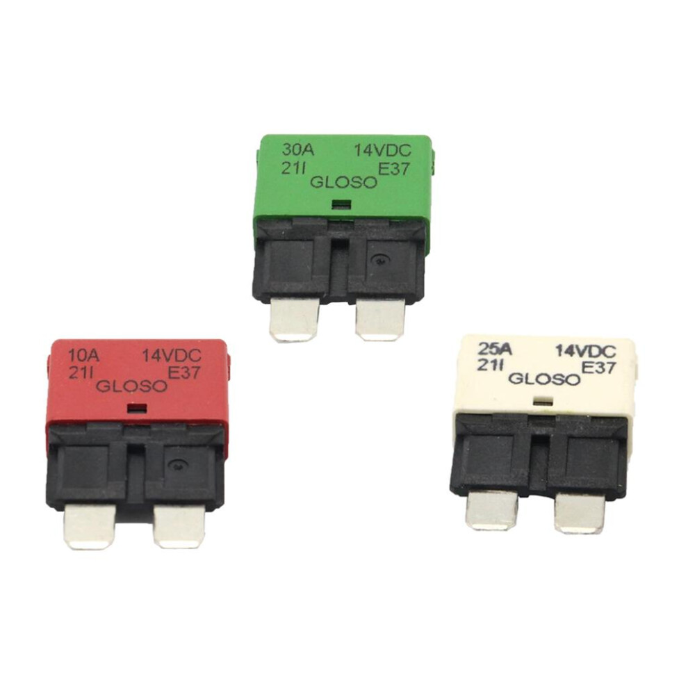 3Pack Blade Fuse Circuit Breaker Automatic Reset Marine 30A/25A/10A 6901423153141