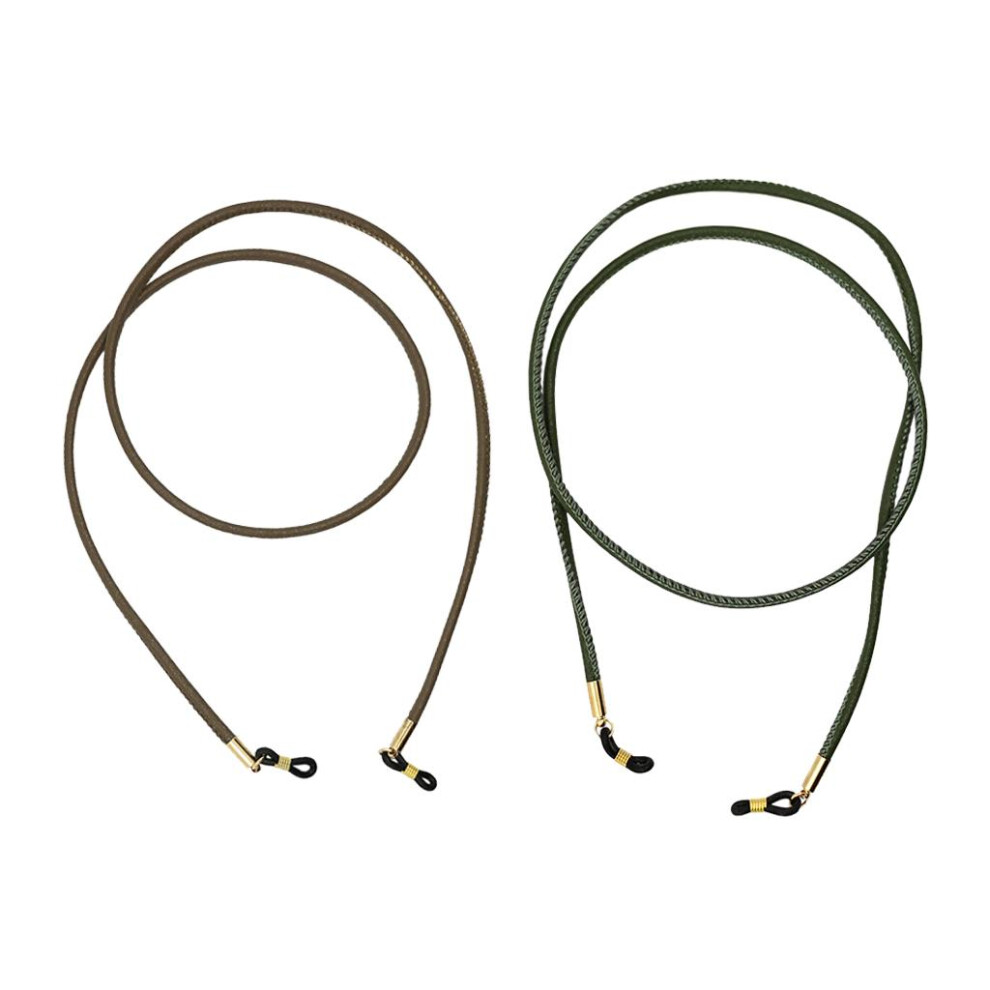 2 Pieces PU Leather Eyeglasses Rope Cord Strap Sunglasses Retainer Wom