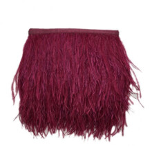 4xOstrich Feather Fringe Trim Costume Sewing Crafts Decor 9-15cm Wine