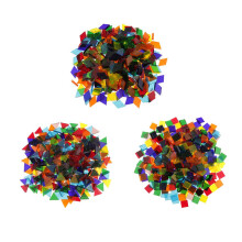 480g Clear Glass Mosaic Tiles for DIY Crafts Triangle/Square/Rhombus