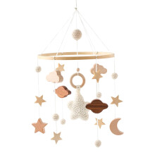 Wooden Baby Crib Mobile Toy Montessori Baby Crib Rattles for Birthday
