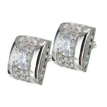 Fashion Mens Rectangle Crystal Brass Shirt Cufflinks Polishing Cuff Li