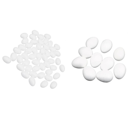 60Pcs White Modelling Craft Polystyrene Foam Eggs 5/8cm