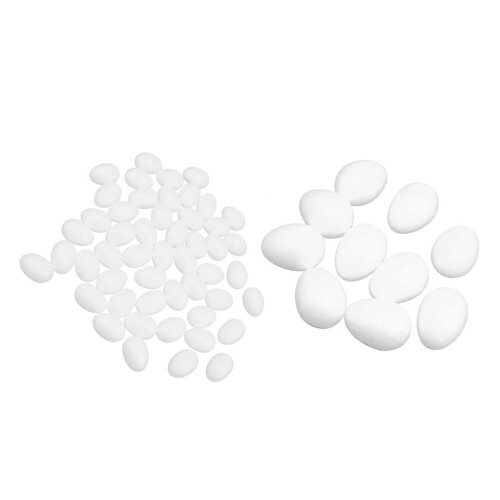 60Pcs White Modelling Craft Polystyrene Foam Eggs 5/8cm 1