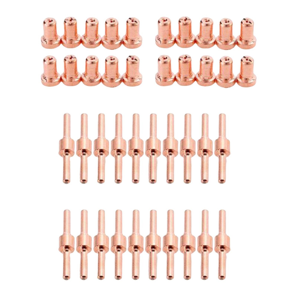 40Pcs Red Copper Extended Long Plasma Cutter Tip Electrodes & Nozzles 6901423163874