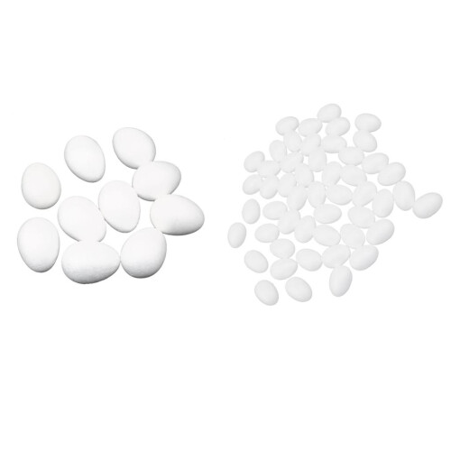 60Pcs White Modelling Craft Polystyrene Foam Eggs 5/8cm 2