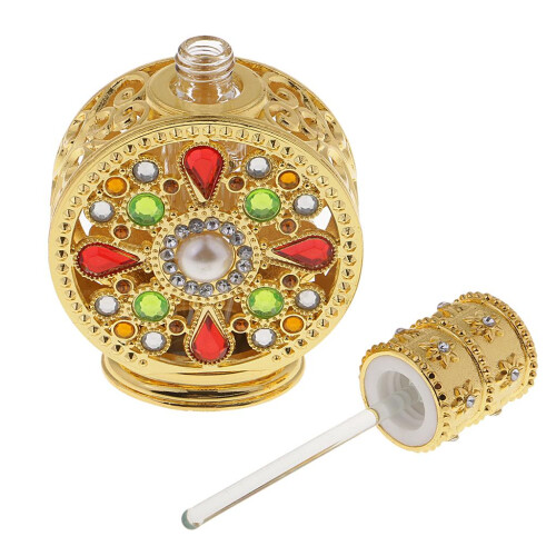 12ml Vintage Glass Empty Perfume Spray Bottle Atomizer Refillable Gold 2