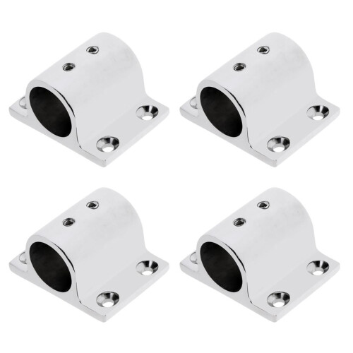 4Pcs Marine Boat Hand Rail Fitting 90 Degree Rectangle Base for 1" 25m
