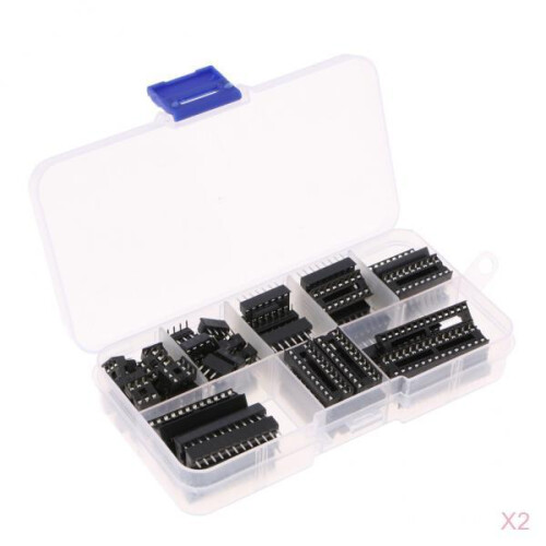 2Set Dual Row DIP IC Socket Connector Adaptor Assortment Kit Solder Ty 2