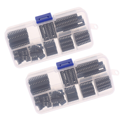 2Set Dual Row DIP IC Socket Connector Adaptor Assortment Kit Solder Ty 1