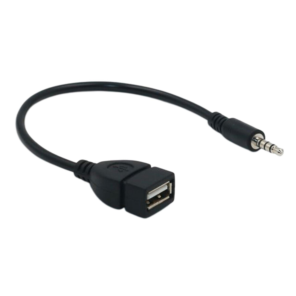 3.5Mm Male Audio Aux To Usb Female Otg Converter Adapter Cable Black 6901423166028