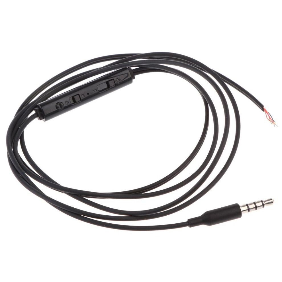 3.5Mm Diy Earphone Audio Cable With Mic Volume Control Headphone Wire Silver 6901423166097
