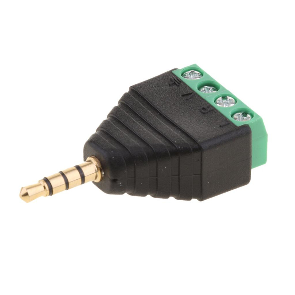 3.5Mm (1/8Inches) Stereo Audio Male To Av 4-Screw Terminal Female Conn 6901423166134