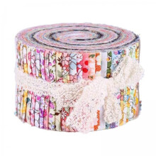 2xRoll Up Cotton Fabric Strips Jelly Rolls Quilting Craft Fabric Flora