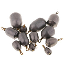 12pcs Fishing Sinker Iron Weights Bass Casting Sinker Tackle 6 Mixed S