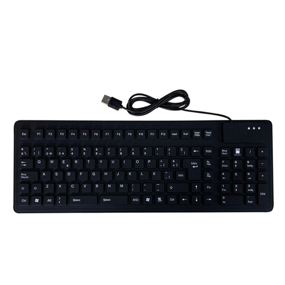 Silicone Spanish Waterproof 105 Key Flexible Foldable Keyboard For Pc 6901423171602