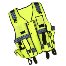 Pocket High Visibility Zipper Front Safety Vest with Reflective Strips