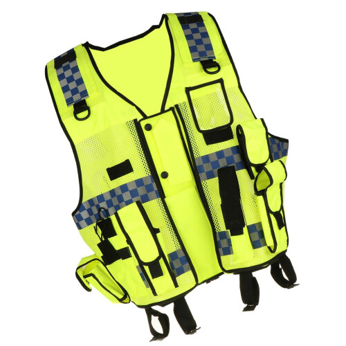 Pocket High Visibility Zipper Front Safety Vest with Reflective Strips