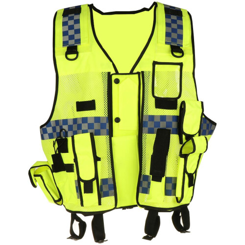 Pocket High Visibility Zipper Front Safety Vest with Reflective Strips 2
