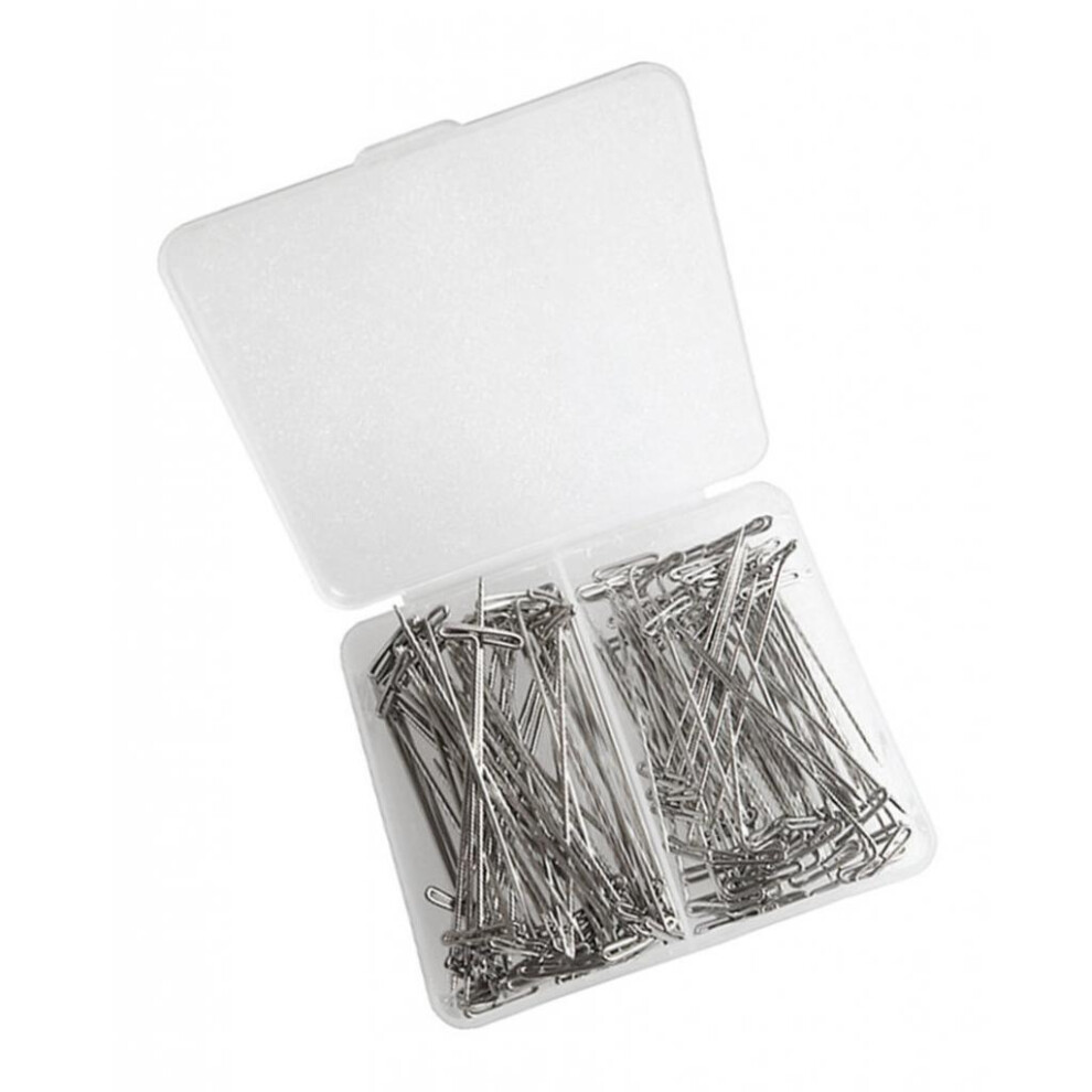 Unisex 110 Pieces Mixed Sizes Metal Wig T-Pins With Plastic Box 38Mm & 51Mm