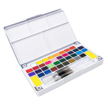 Watercolor Paints Set 24 Colors With Brush In Case Painting Art Artist