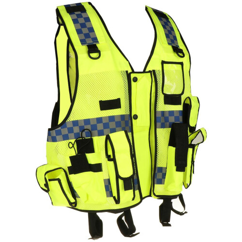 Pocket High Visibility Zipper Front Safety Vest with Reflective Strips 1