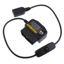 12V/36V to 5V/2A Car Power Inverter USB Female OBD Cable DVR GPS