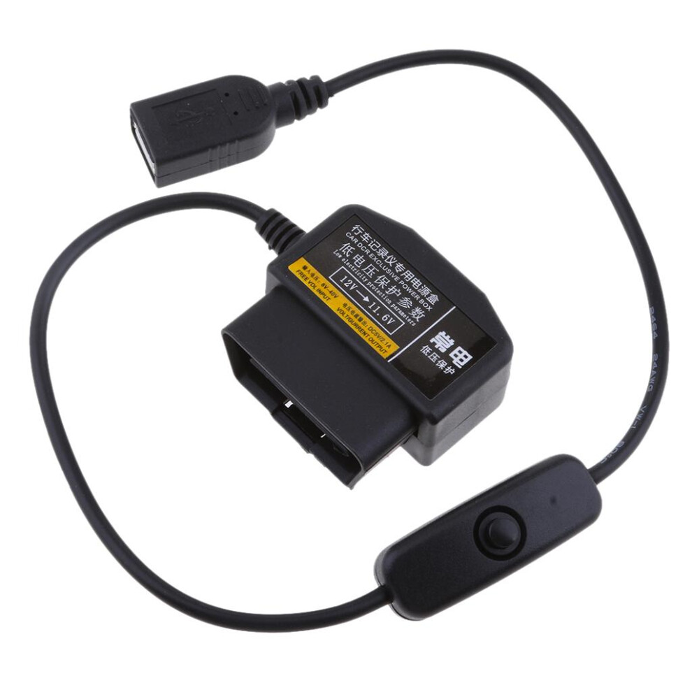 12V/36V To 5V/2A Car Power Inverter Usb Female Obd Cable Dvr Gps 6901423170568