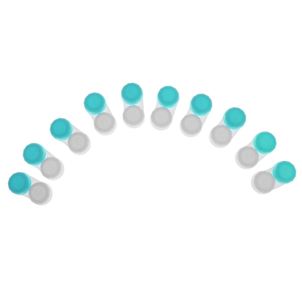 10x Screw Top Contact Lens Case Holder Container Soaking Storage Blue