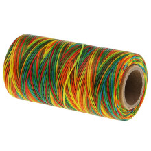 150D 1mm Rainbow Color Flat Waxed Thread Sewing Stitching Leather Craf