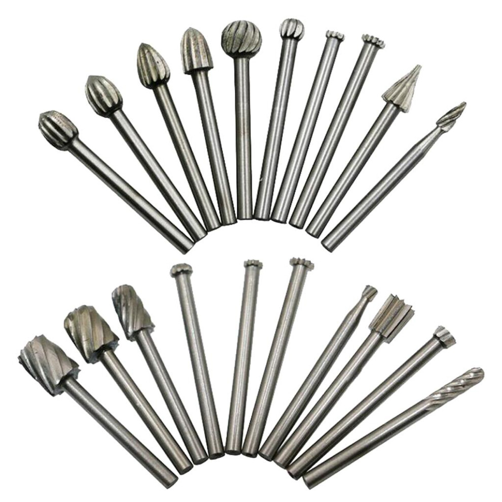 20Pcs Hss Head Burrs Rotary Drill Die Grinder Carving Multi Tool Bit S 6901423168367