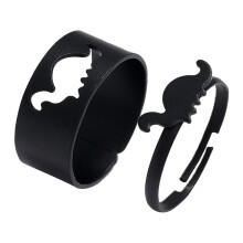 2x Matching Dinosaur Rings Set Stacking Animal Stackable for Wedding J