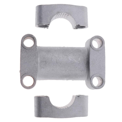22mm Silver CNC HandleBar Fat Bar Riser Mount Clamp Adapter Universal 2