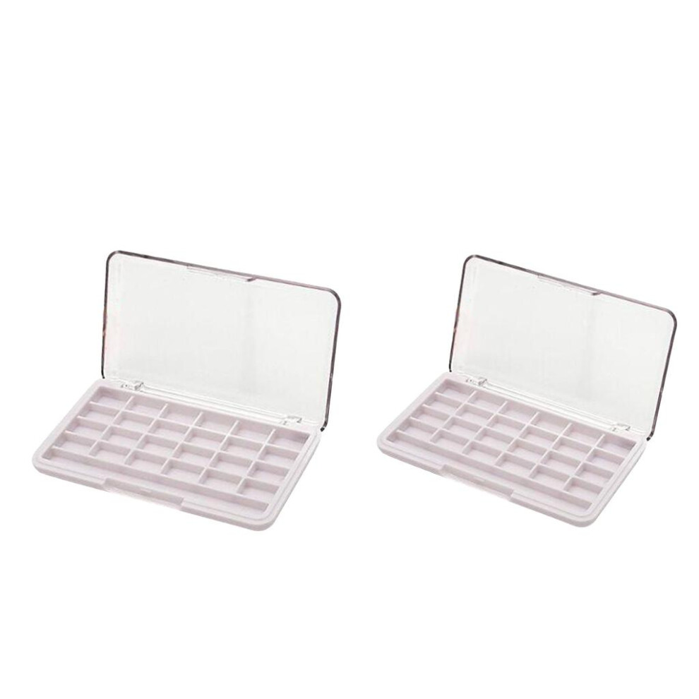 2x 24 Grids Empty Makeup Lip Balm Eyeshadow Powder Blusher Palette DIY
