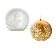 Moule à bougie en Silicone gaufré chien, lavable au-chiot