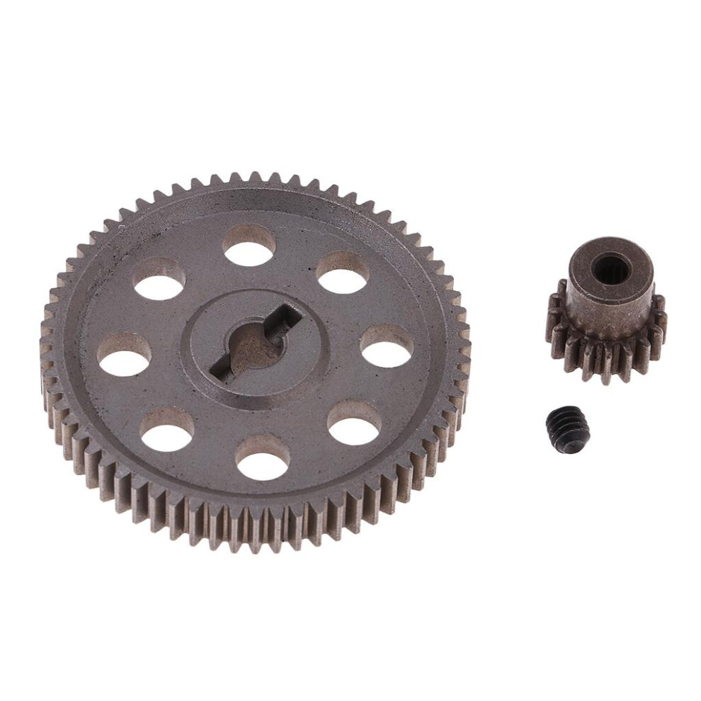 Steel Differential Gear 64T & Motor Pinion 17T For Hsp 94111 1/10 Rc T 6901423175952