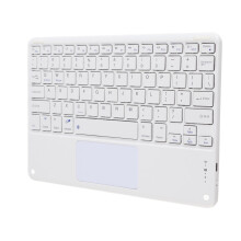 Wireless White Bluetooth Keyboard with Touchpad 78-Key Slim Compact for Laptops