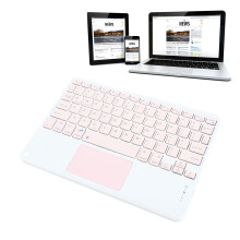 Pink 78-Key Bluetooth Touchpad Keyboard 400mAh Slim Portable