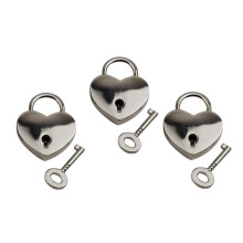 3pcs Heart Shape Padlock Mini Lock w/ Key for Jewelry Box Diary Book S