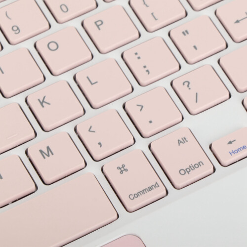 Pink 78-Key Bluetooth Touchpad Keyboard 400mAh Slim Portable 2