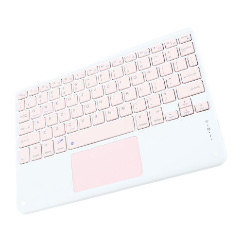 Pink 78-Key Bluetooth Touchpad Keyboard 400mAh Slim Portable 1